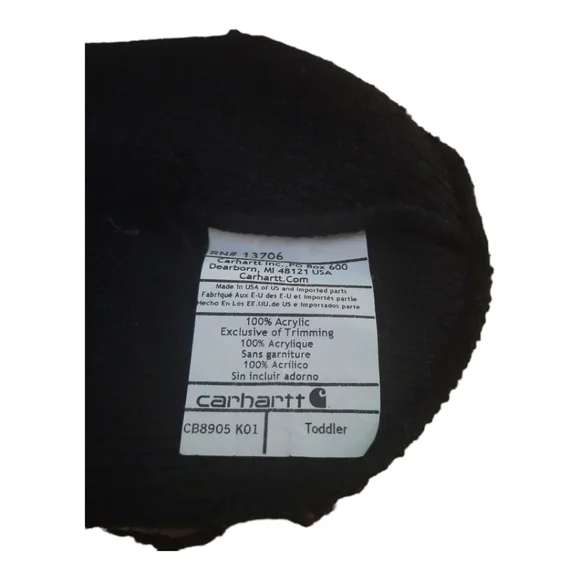 Carhartt Toddler Black Knit Hat - Picture 3 of 4